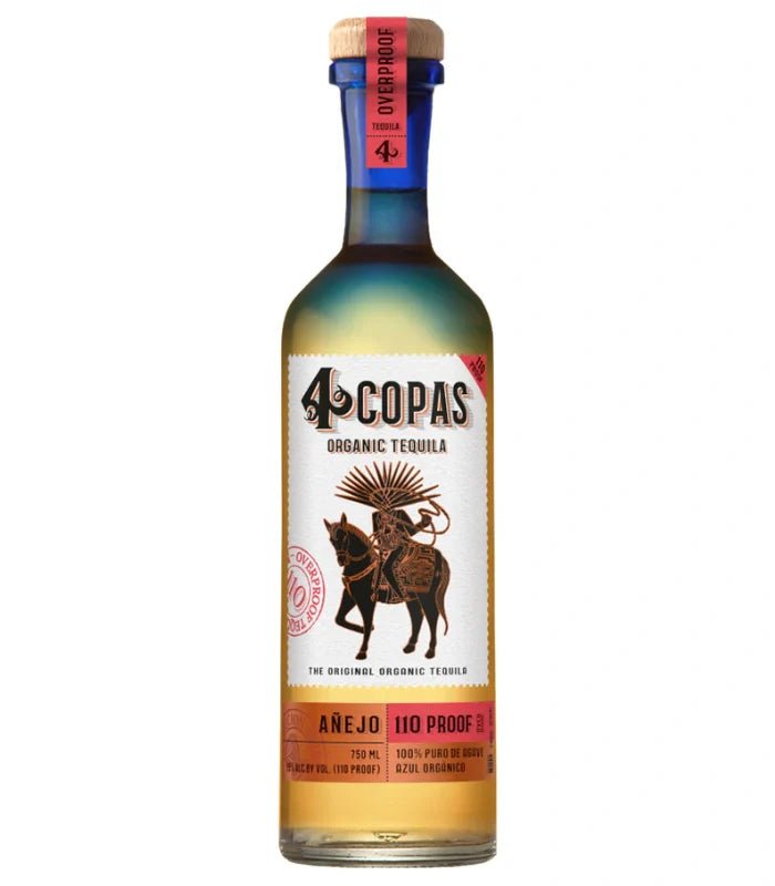 4 Copas Organic Tequila Añejo Overproof 110 750mL 4 Copas Tequila