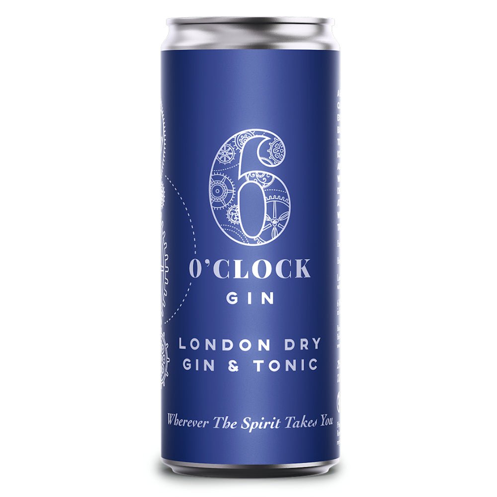 6 O'Clock London Dry Gin & Tonic 4pk Ready-To-Drink Cocktails 6 O'Clock Gin   