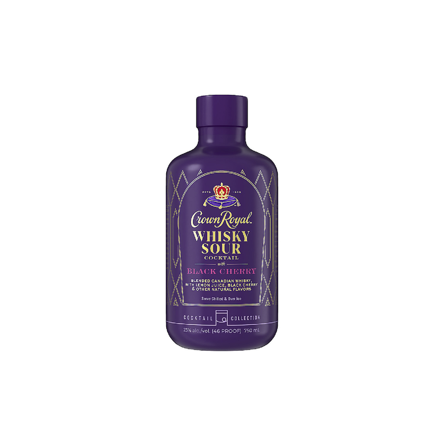 Crown Royal Black Cherry Whisky Sour Bottled Cocktail - BuyMyLiquor