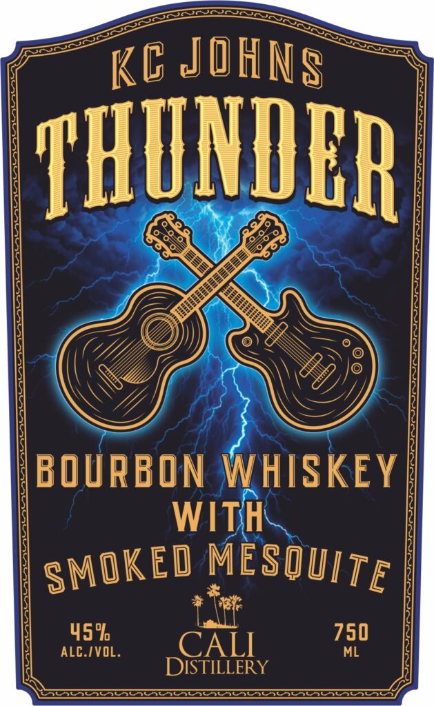 KC Johns Thunder Bourbon Whiskey with Smoked Mesquite Alcoholic Beverages CALI Distillery   