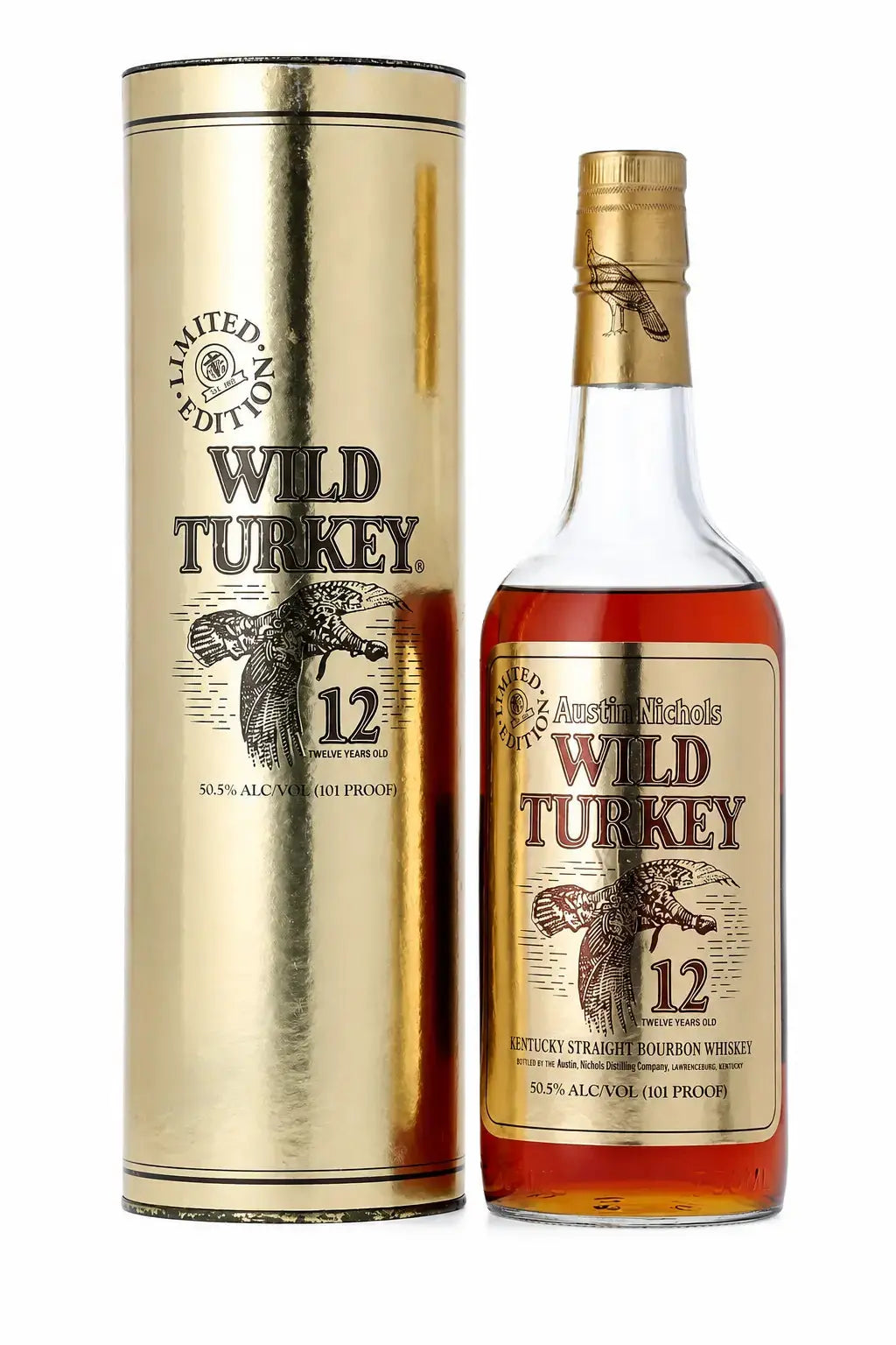 Wild Turkey 12 Year Old 1991 Gold Foil Kentucky Straight Bourbon Whiskey 750mL