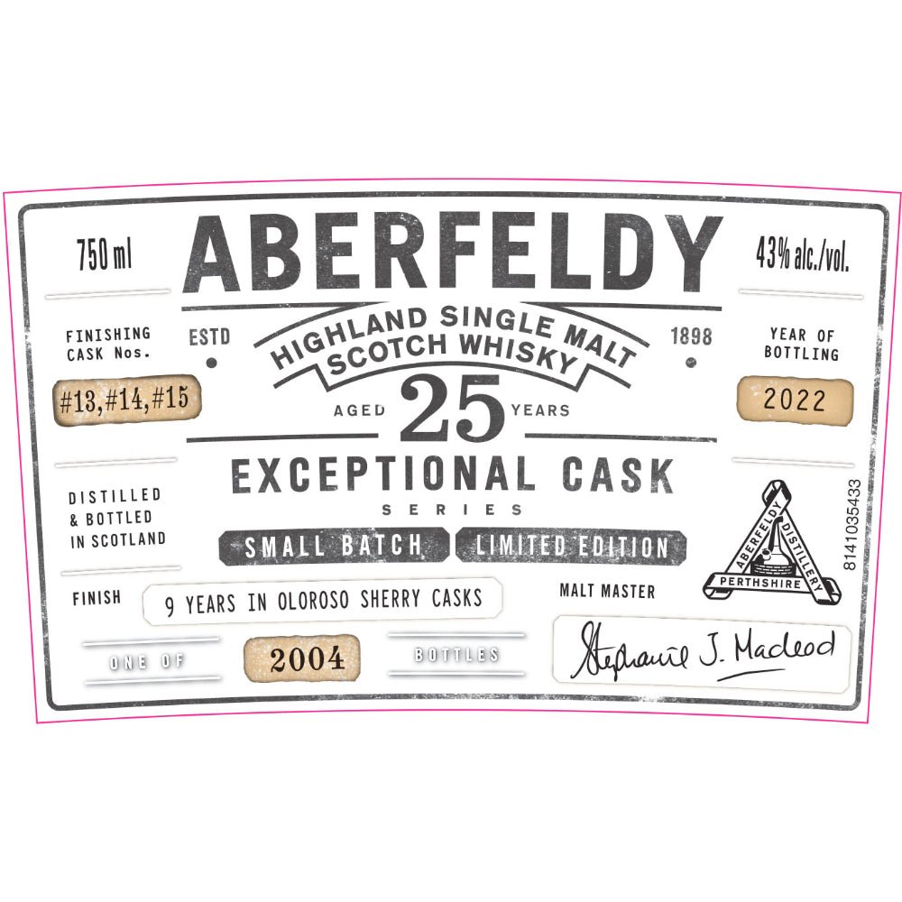 Aberfeldy 25 Year Old Exceptional Cask Series Scotch Aberfeldy   