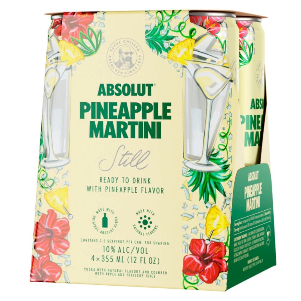 Absolut Pineapple Martini 4PK Ready-To-Drink Cocktails Absolut Vodka   