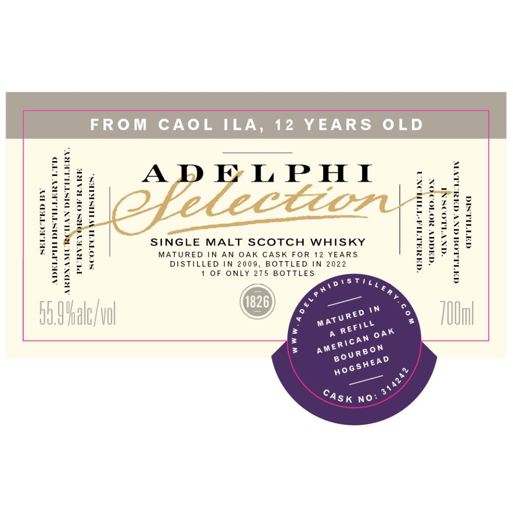 Adelphi Selection Caol Ila 12 Year Old 2012 Scotch Adelphi Selections   