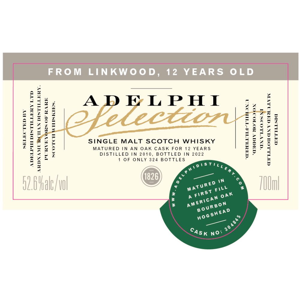 Adelphi Selection Linkwood 12 Year Old 2010 Scotch Adelphi Selections   