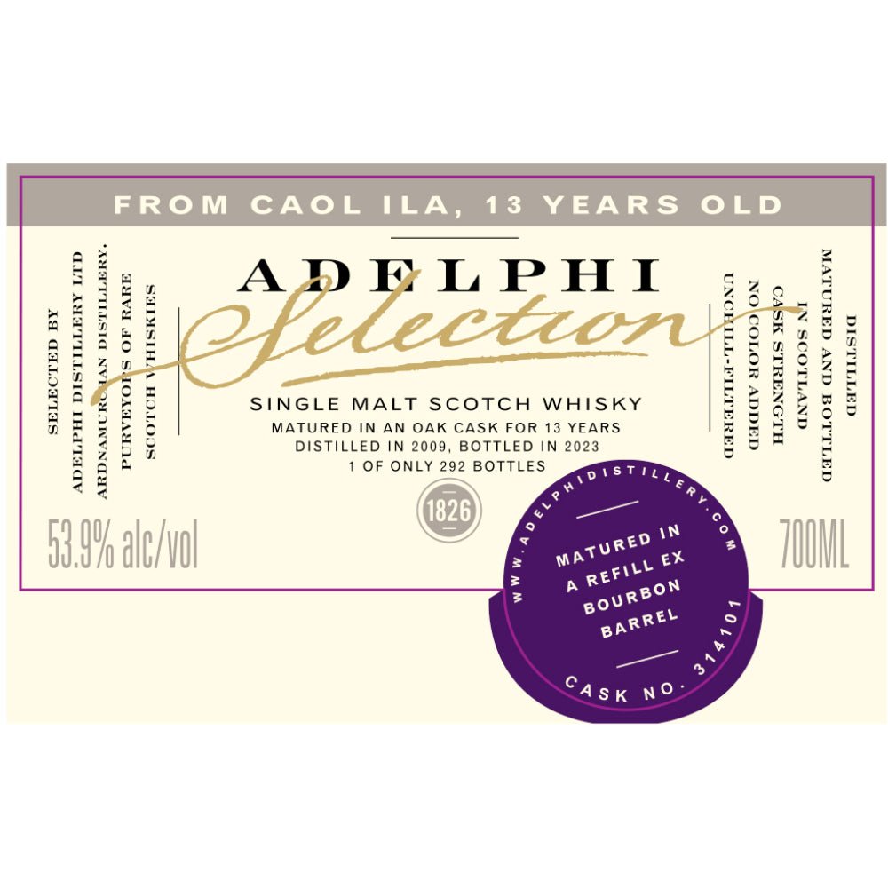 Adelphi Selections Caol Ila 13 Year Old 2009 Scotch Adelphi Selections   