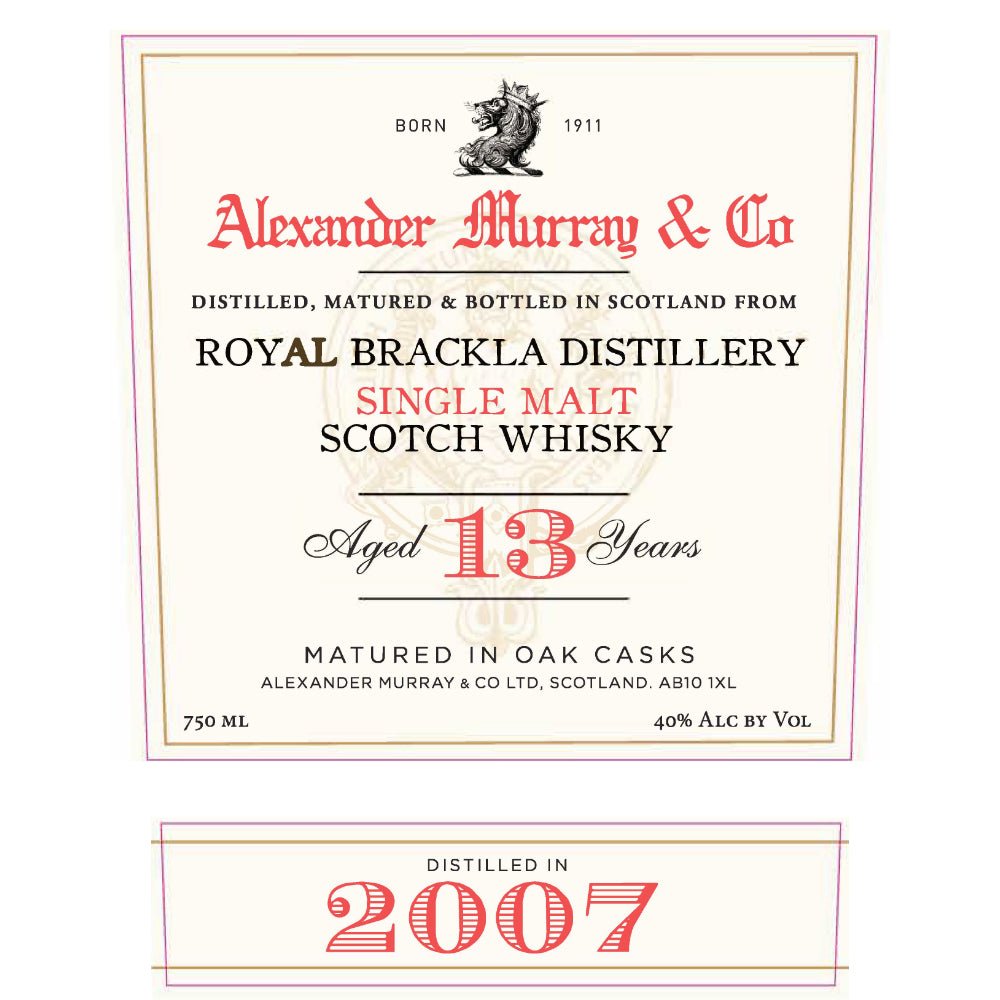 Alexander Murray Royal Brackla 13 Year Old Scotch Alexander Murray   