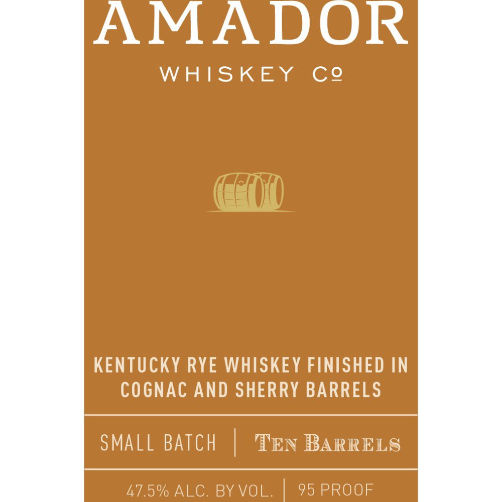 Amador Kentucky Rye Finished in Cognac and Sherry Barrels Rye Whiskey Amador Whiskey Co.   