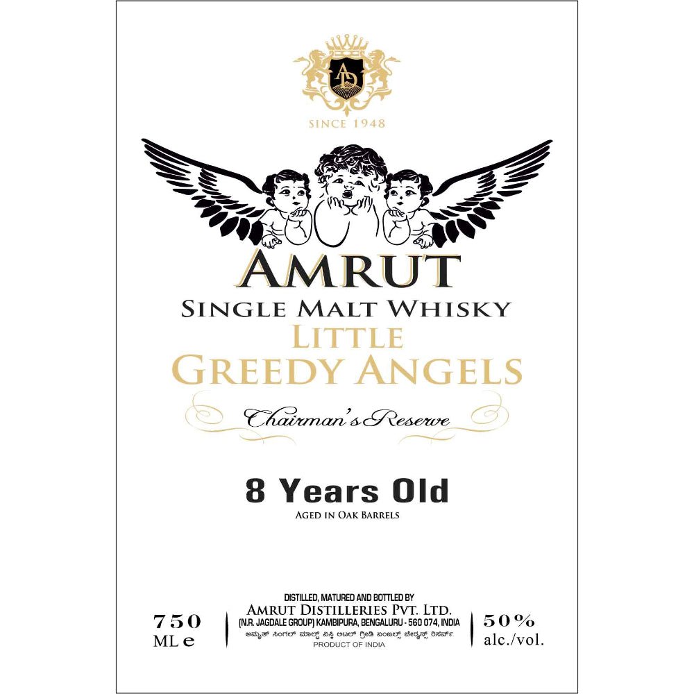 Amrut Little Greedy Angels Chairman’s Reserve 8 Year Old Single Malt Whiskey Amrut Distilleries   