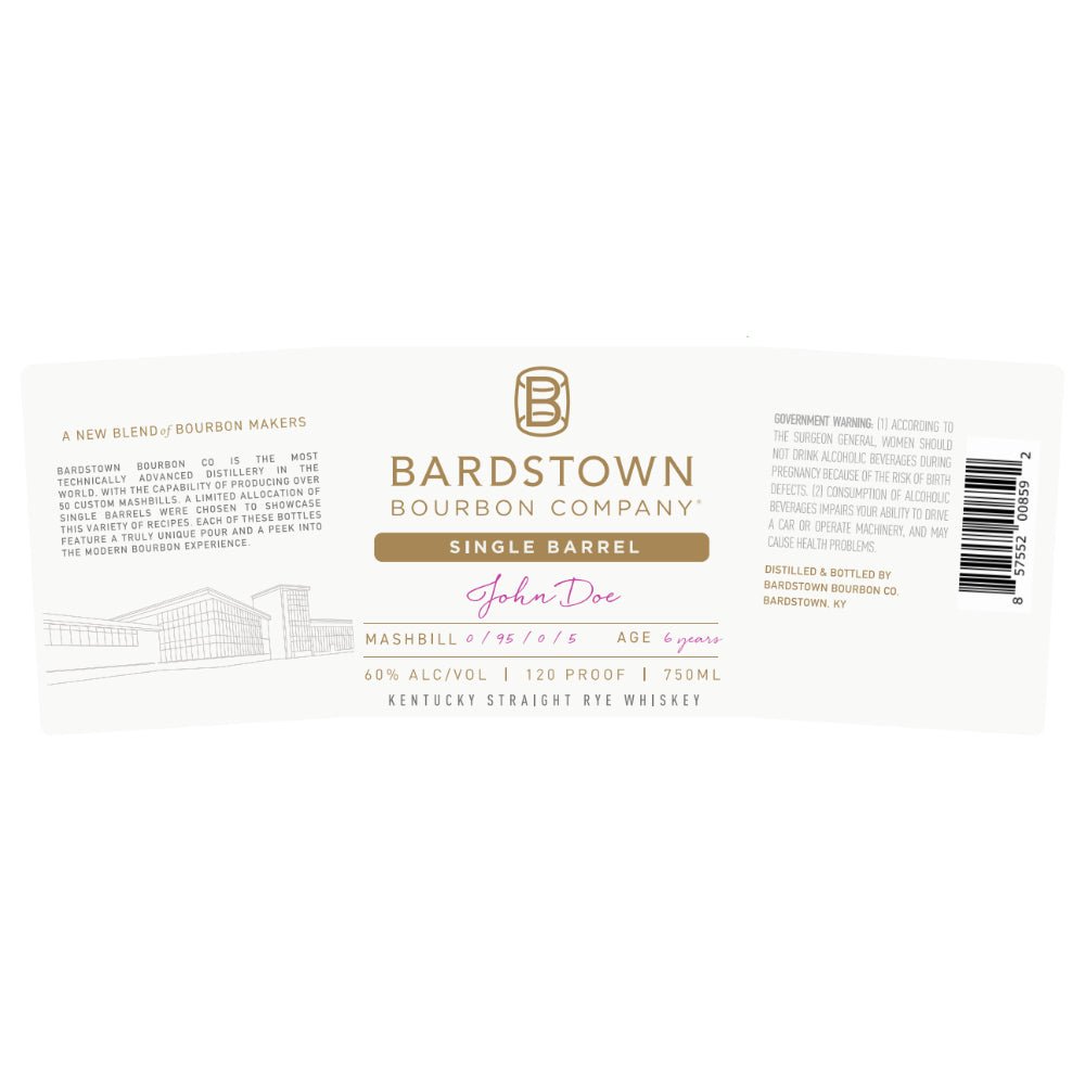 Bardstown Bourbon Co. Single Barrel Straight Rye Rye Whiskey Bardstown Bourbon Company   
