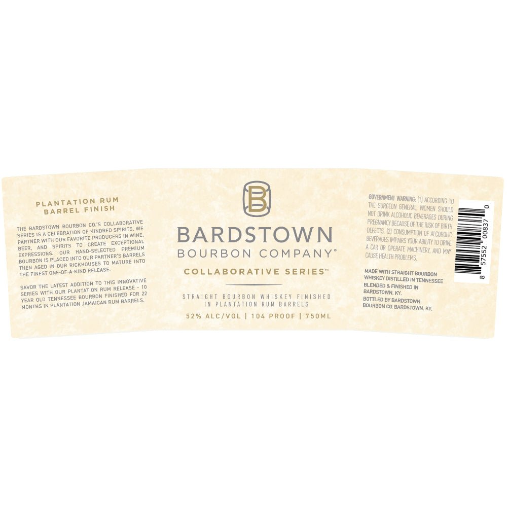 Bardstown Bourbon Collaborative Series Plantation Rum Barrel Finish Bourbon Bardstown Bourbon Company   