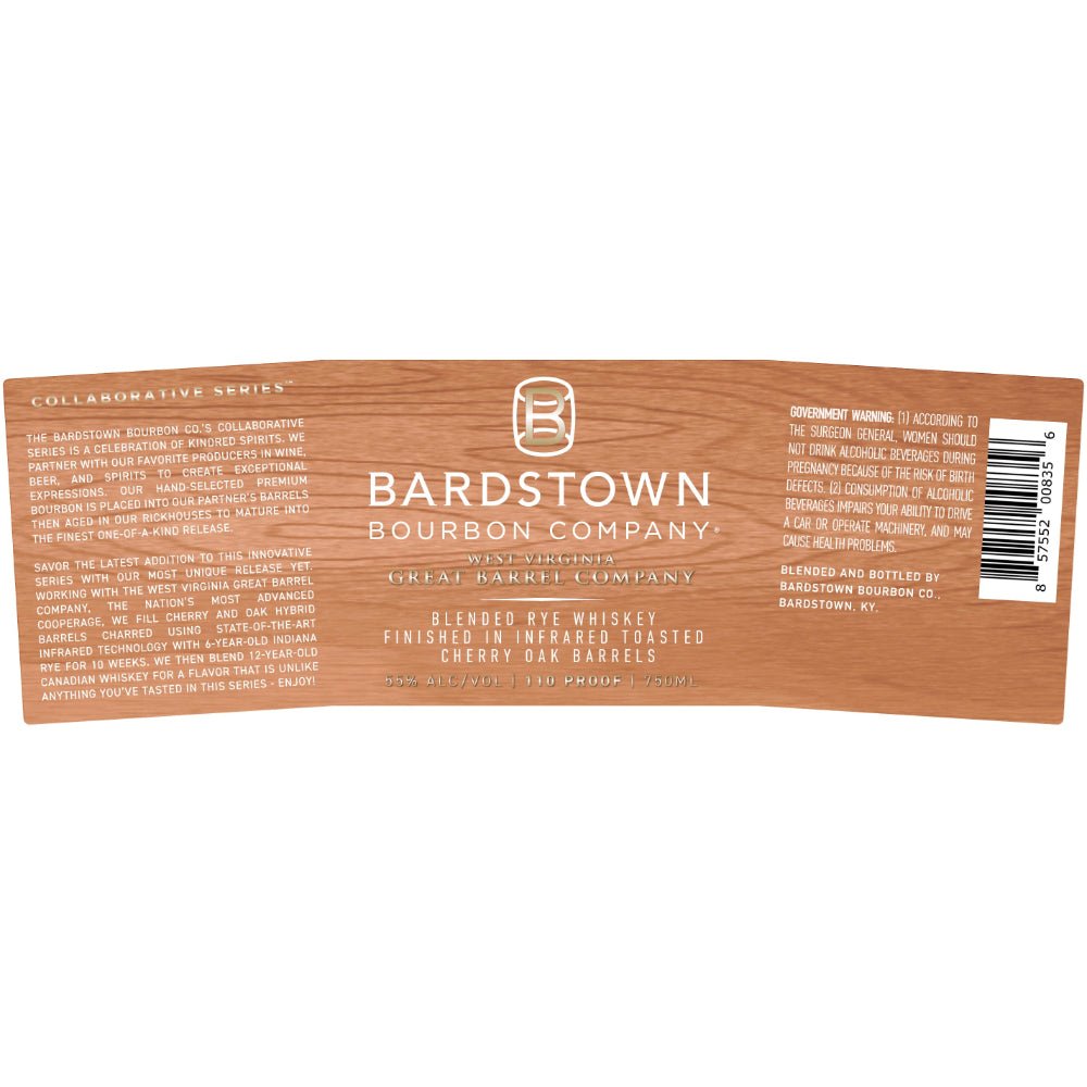 Bardstown Bourbon Collaborative Series West Virginia Great Barrel Company Blended Rye Rye Whiskey Bardstown Bourbon Company   