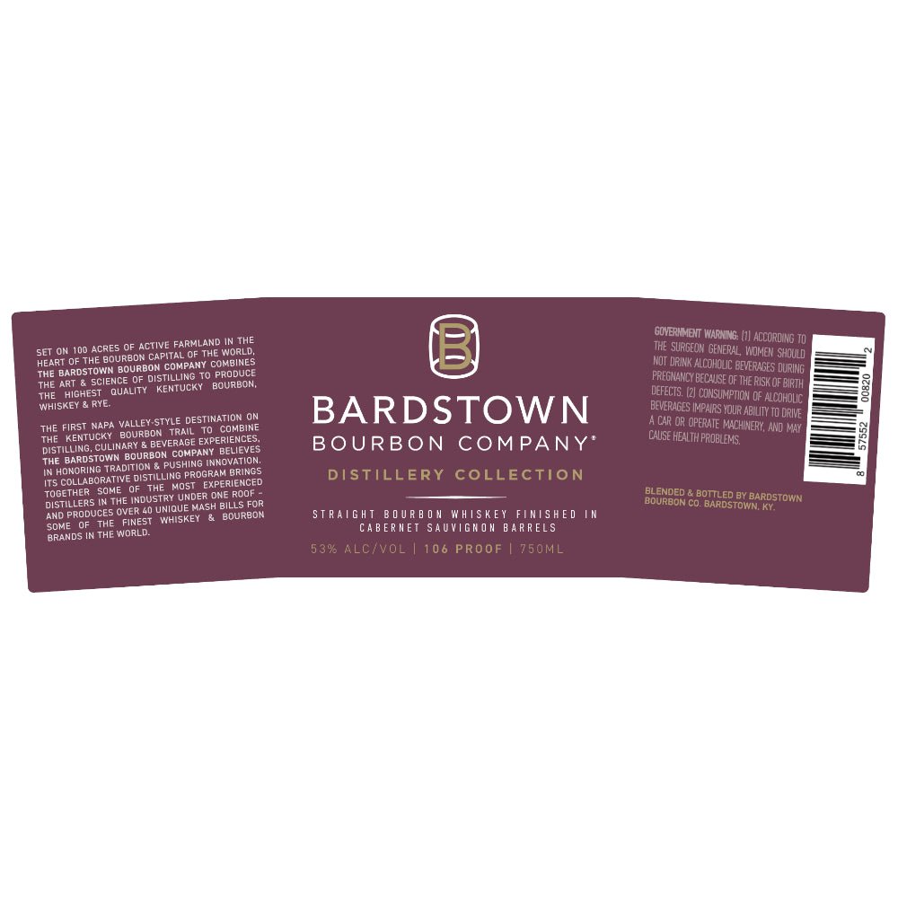 Bardstown Bourbon Distillery Collection Cabernet Sauvignon Finished Bourbon Bardstown Bourbon Company   
