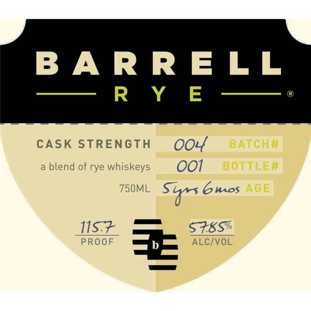 Barrell Rye Batch 004 Rye Whiskey Barrell Craft Spirits   