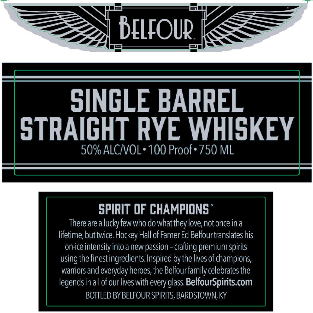 Belfour Single Barrel Straight Rye Whiskey By Ed Belfour Rye Whiskey Belfour Spirits   
