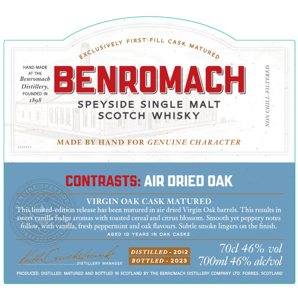 Benromach Contrasts: Air Dried Oak 2023 Release Scotch Benromach   