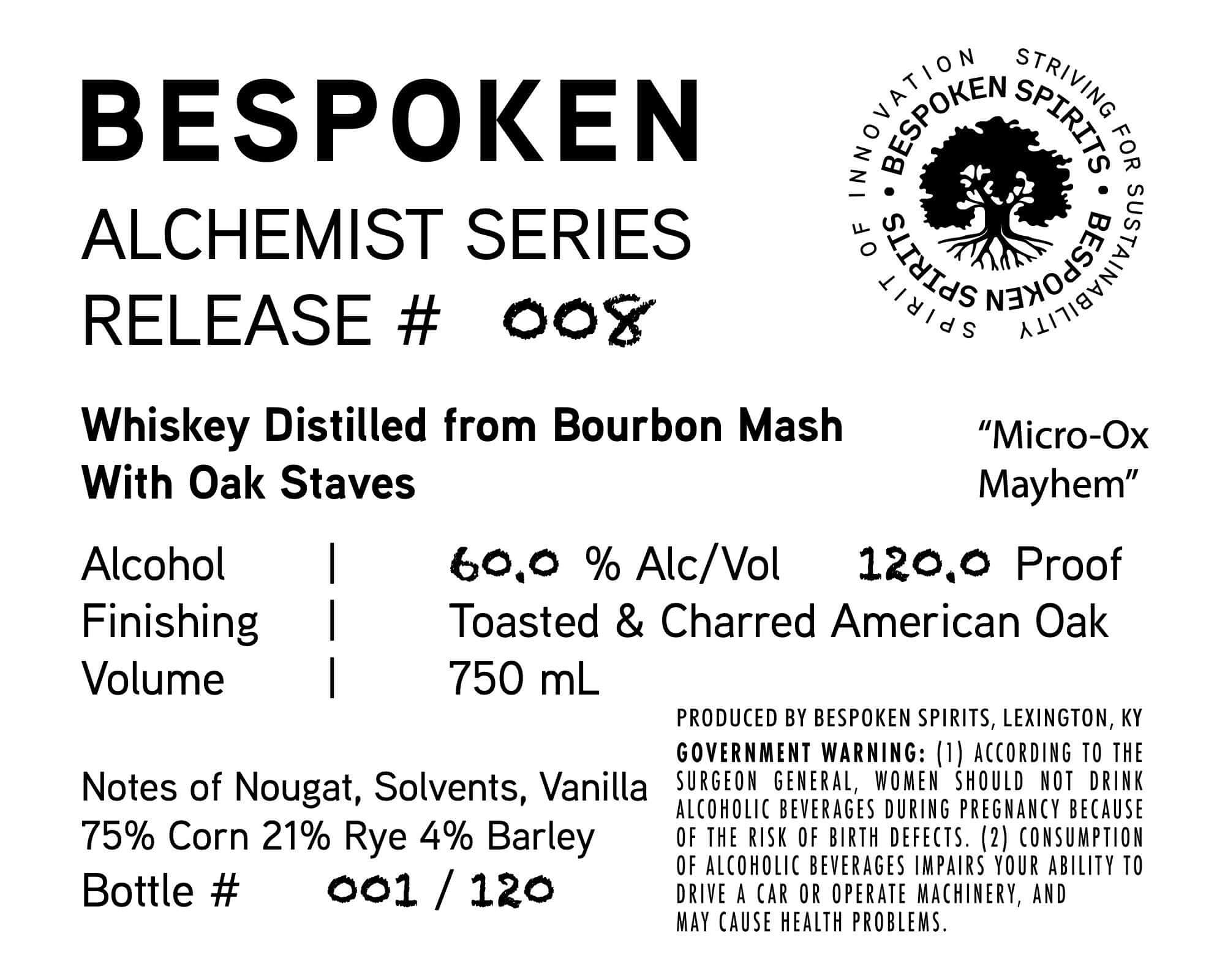 Bespoken Alchemist Series Release #008 Micro - Ox Mayhem Whiskey - Main Street Liquor