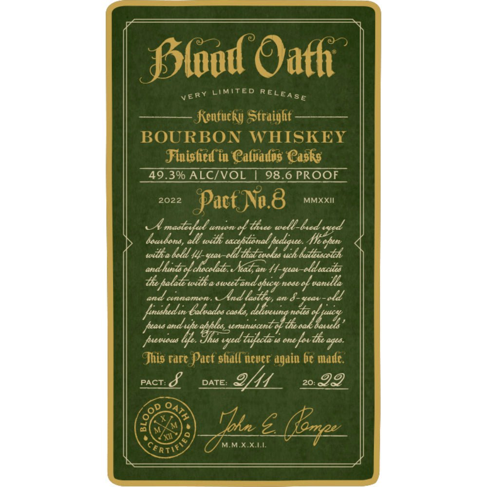 Blood Oath Pact No. 8 Bourbon Blood Oath   