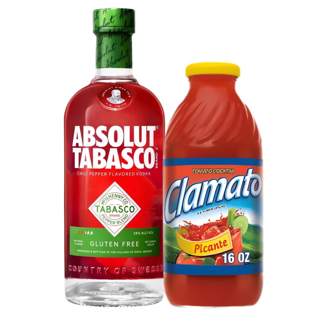 Bloody Mary Cocktail Kit: Absolut TABASCO & Clamato Picante - Main Street Liquor