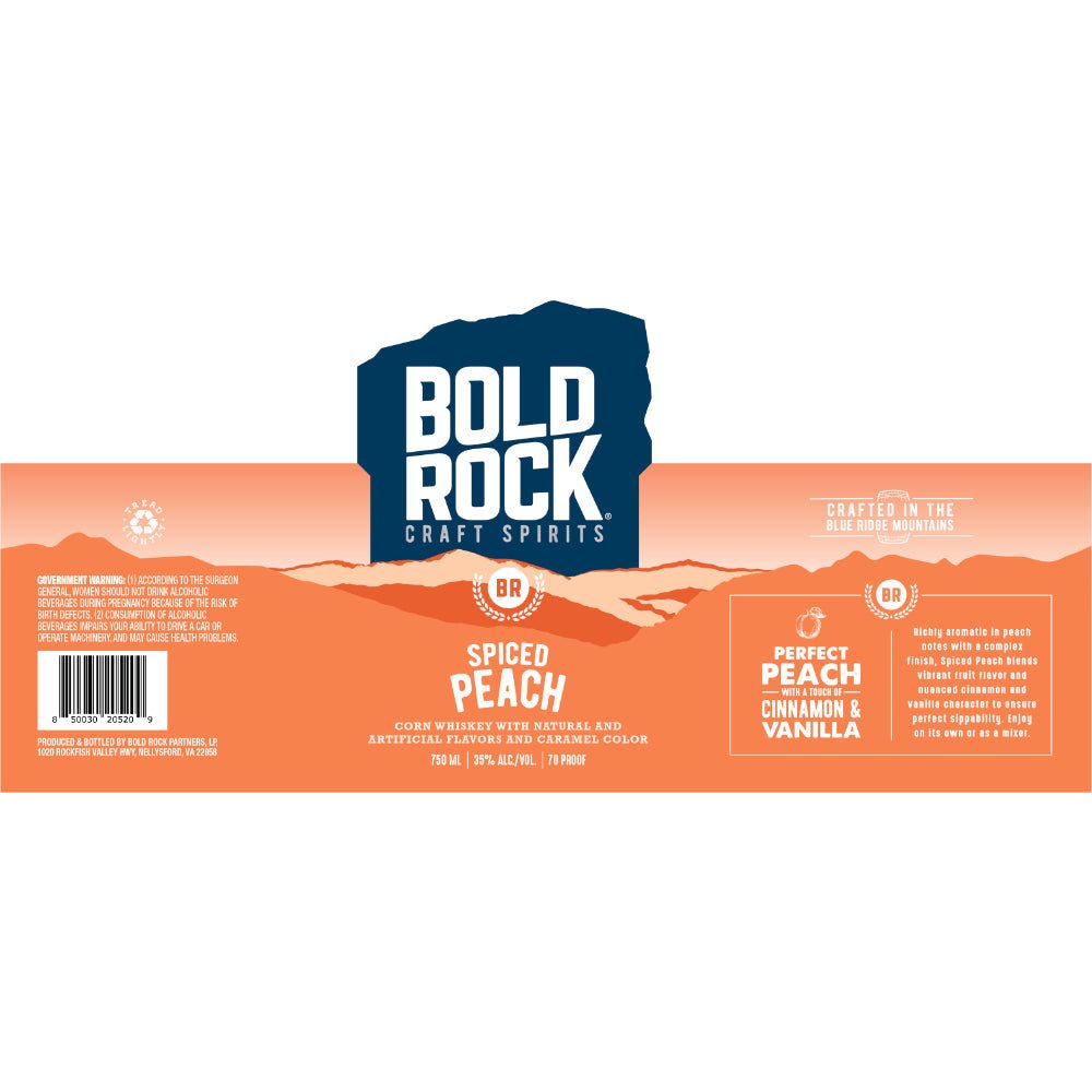 Bold Rock Spiced Peach Whiskey Ready-To-Drink Cocktails Bold Rock Craft Spirits   