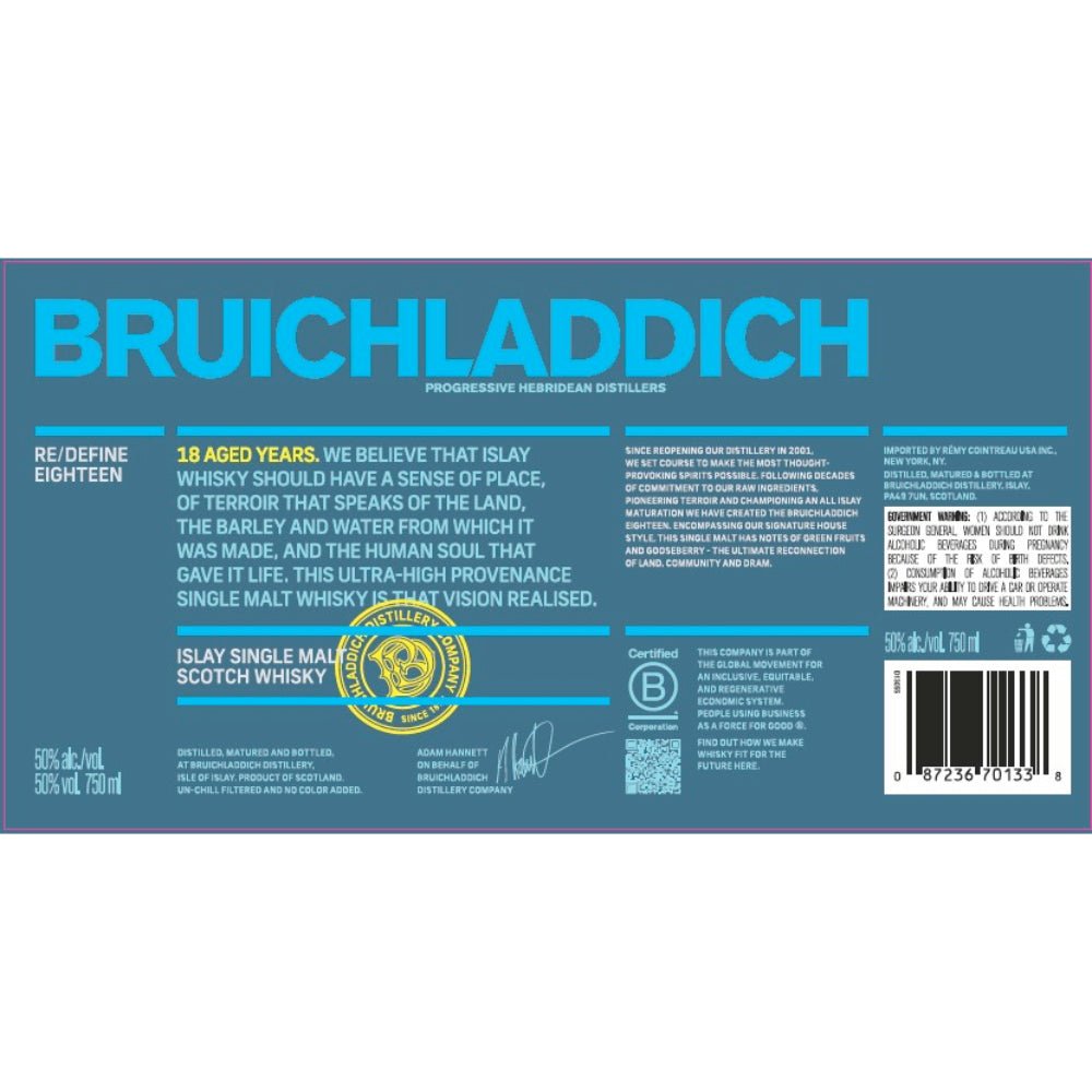 Bruichladdich 18 Year Old Scotch Bruichladdich   