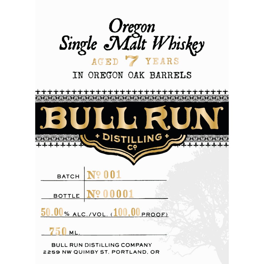 Bull Run 7 Year Old Oregon Single Malt Whiskey Single Malt Whiskey Bull Run Distilling   