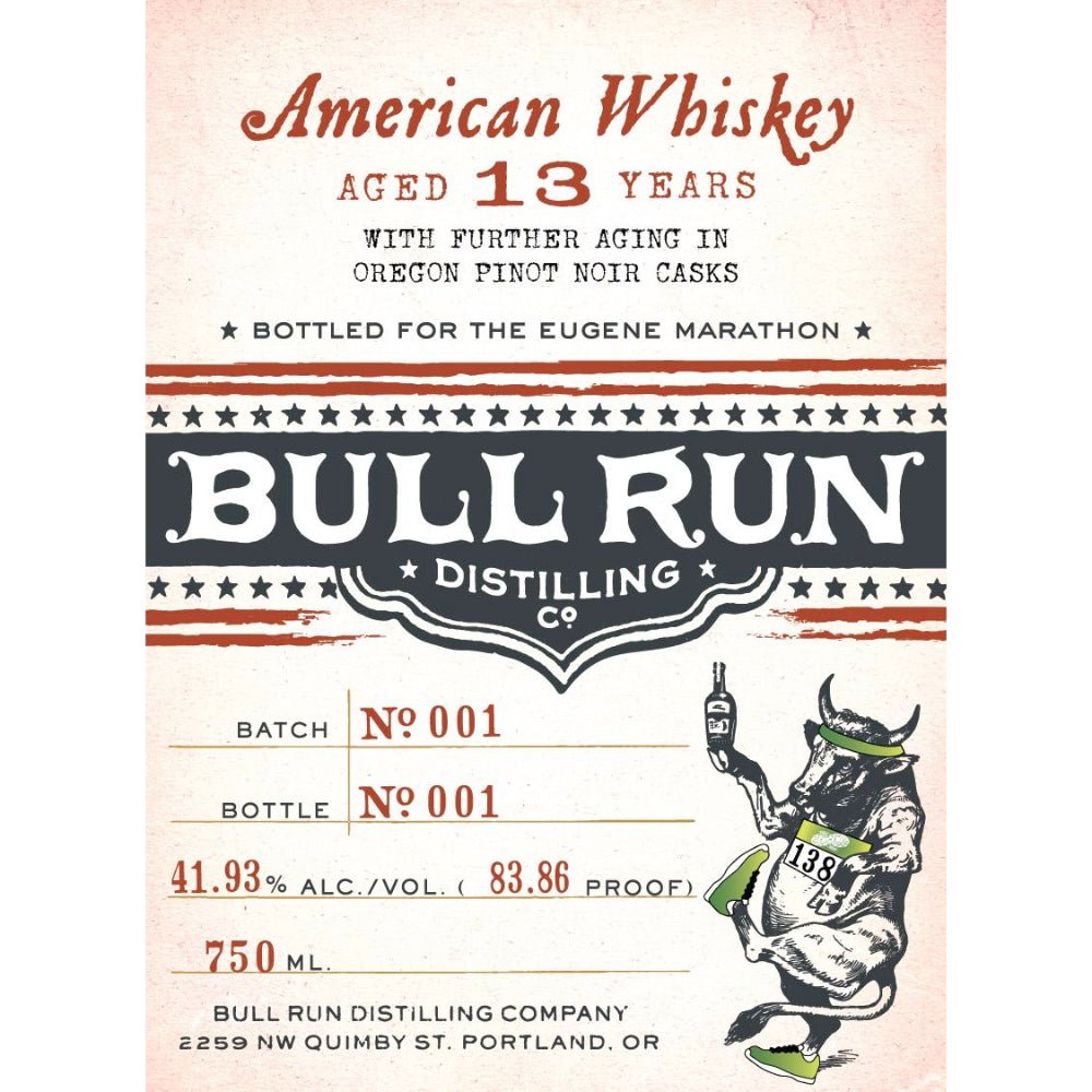 Bull Run Eugene Marathon 13 Year Whiskey American Whiskey Bull Run Distilling   