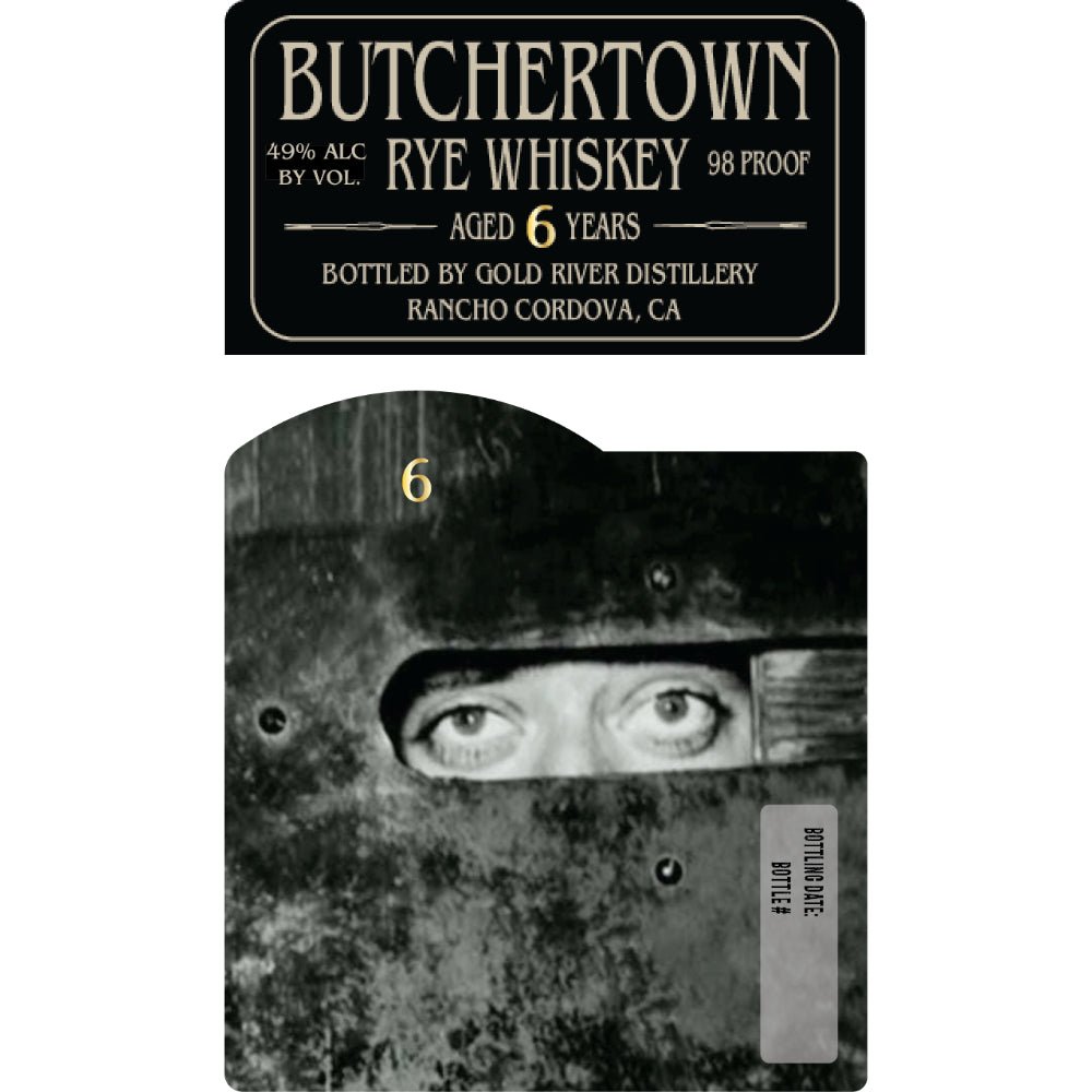Butchertown 6 Year Old Rye Whiskey Rye Whiskey Gold River Distillery   
