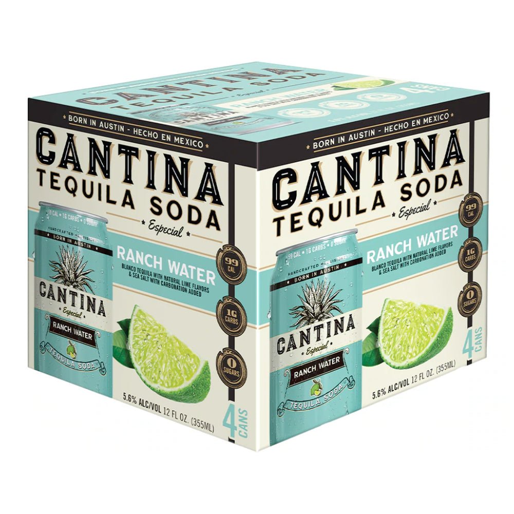 Cantina Ranch Water Tequila Soda 4pk Canned Cocktails Canteen Spirits   