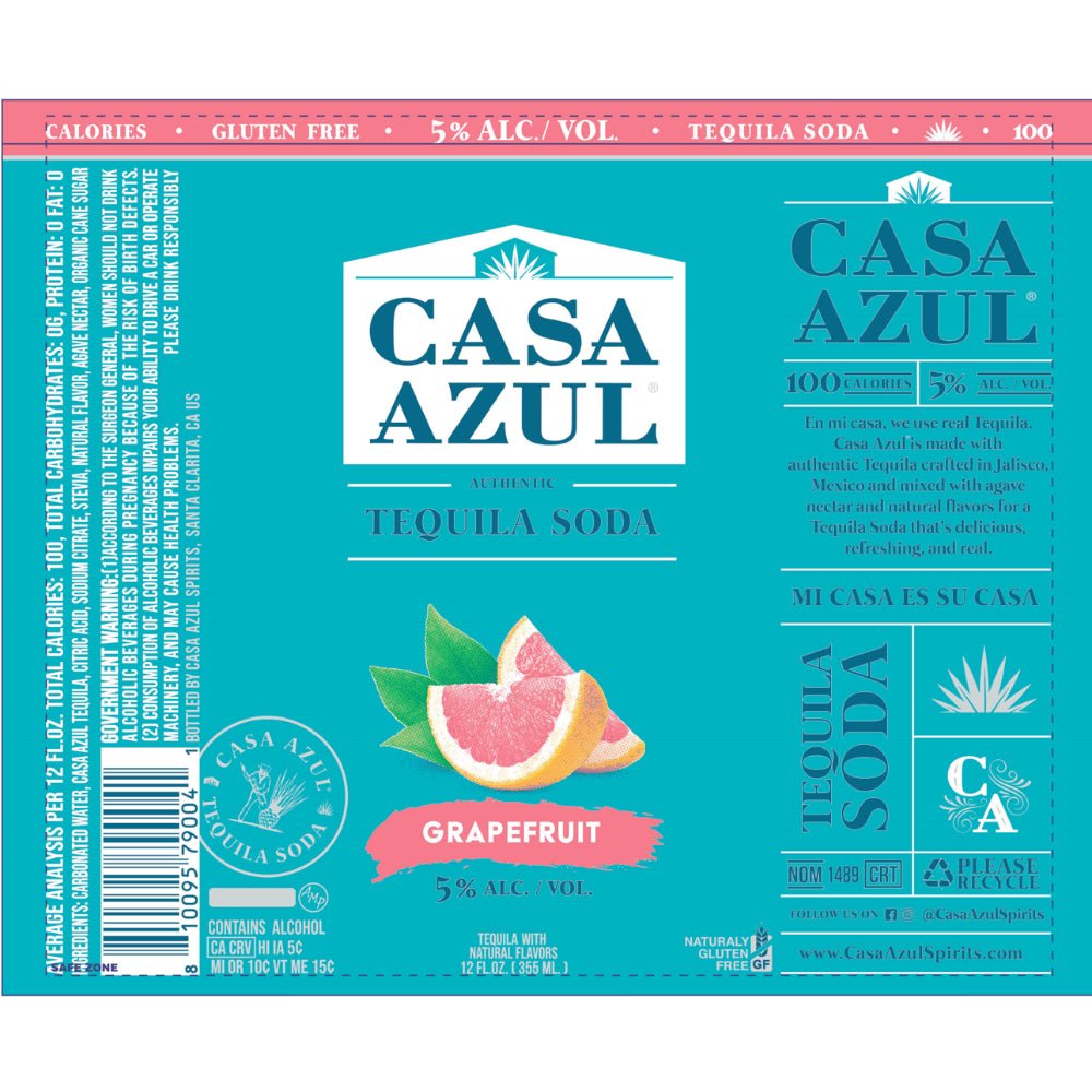 Casa Azul Grapefruit Tequila Soda 4pk Ready-To-Drink Cocktails Casa Azul   