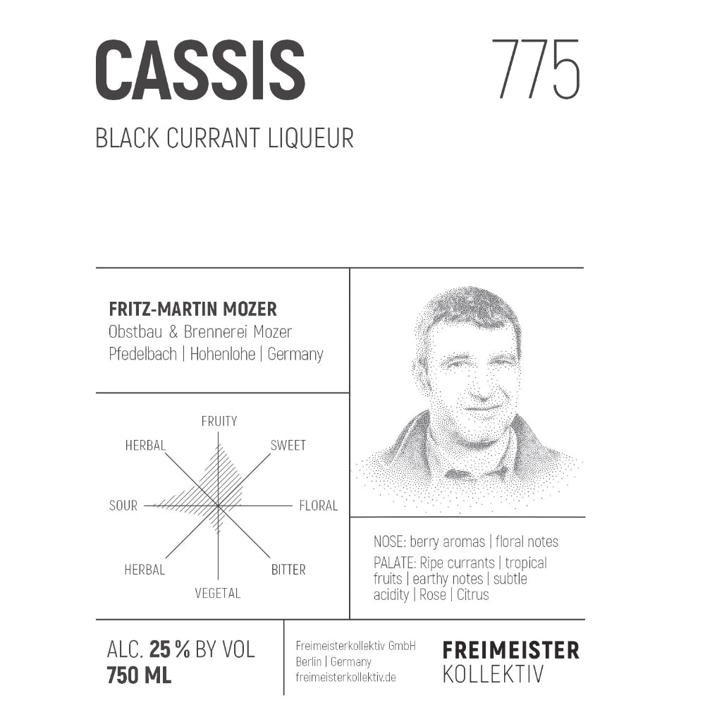Cassis 775 Black Currant Liqueur Liqueur Freimeister Kollektiv   