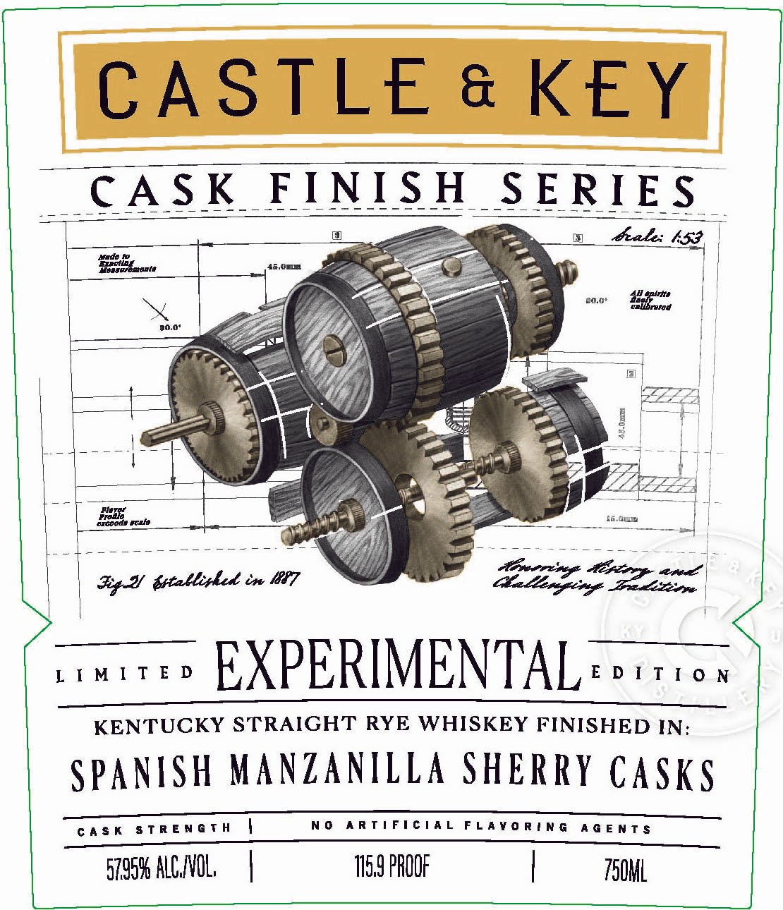 Castle & Key Cask Finish Series Spanish Manzanilla Sherry Cask Rye Experimental Edition Castle & Key