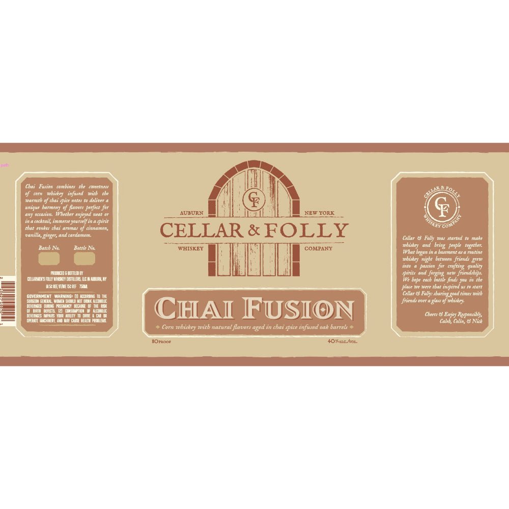 Cellar & Folly Chai Fusion Corn Whiskey Corn Whiskey Cellarmen's Folly   