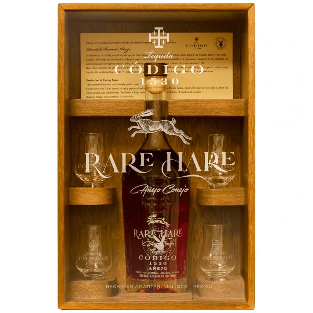Código X Playboy Rare Hare Limited Edition Double Barrel Añejo Tequila Tequila Código 1530 Tequila   
