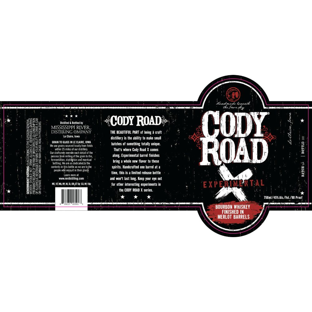 Cody Road Experimental Bourbon Finished in Merlot Barrels Bourbon Mississippi River Distilling   