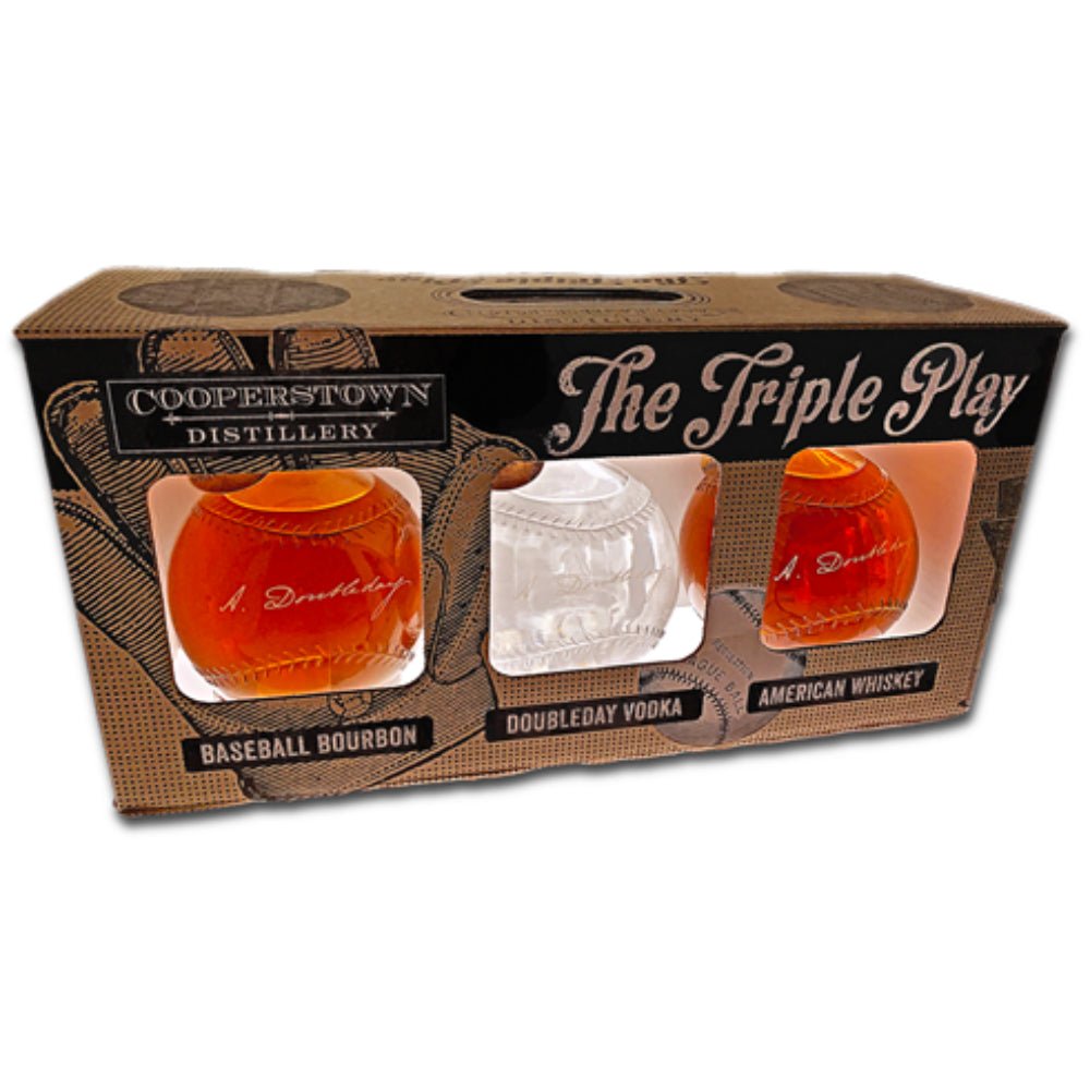 Cooperstown Distillery The Triple Play Baseball Gift Set 750ml Bourbon Cooperstown Distillery   