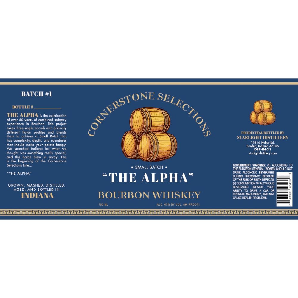 Cornerstone Selections “The Alpha” Bourbon Bourbon Starlight Distillery   