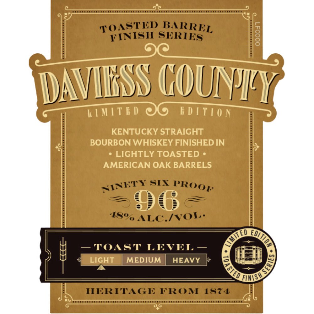 Daviess County Limited Edition Lightly Toasted American Oak Bourbon Bourbon Daviess County   