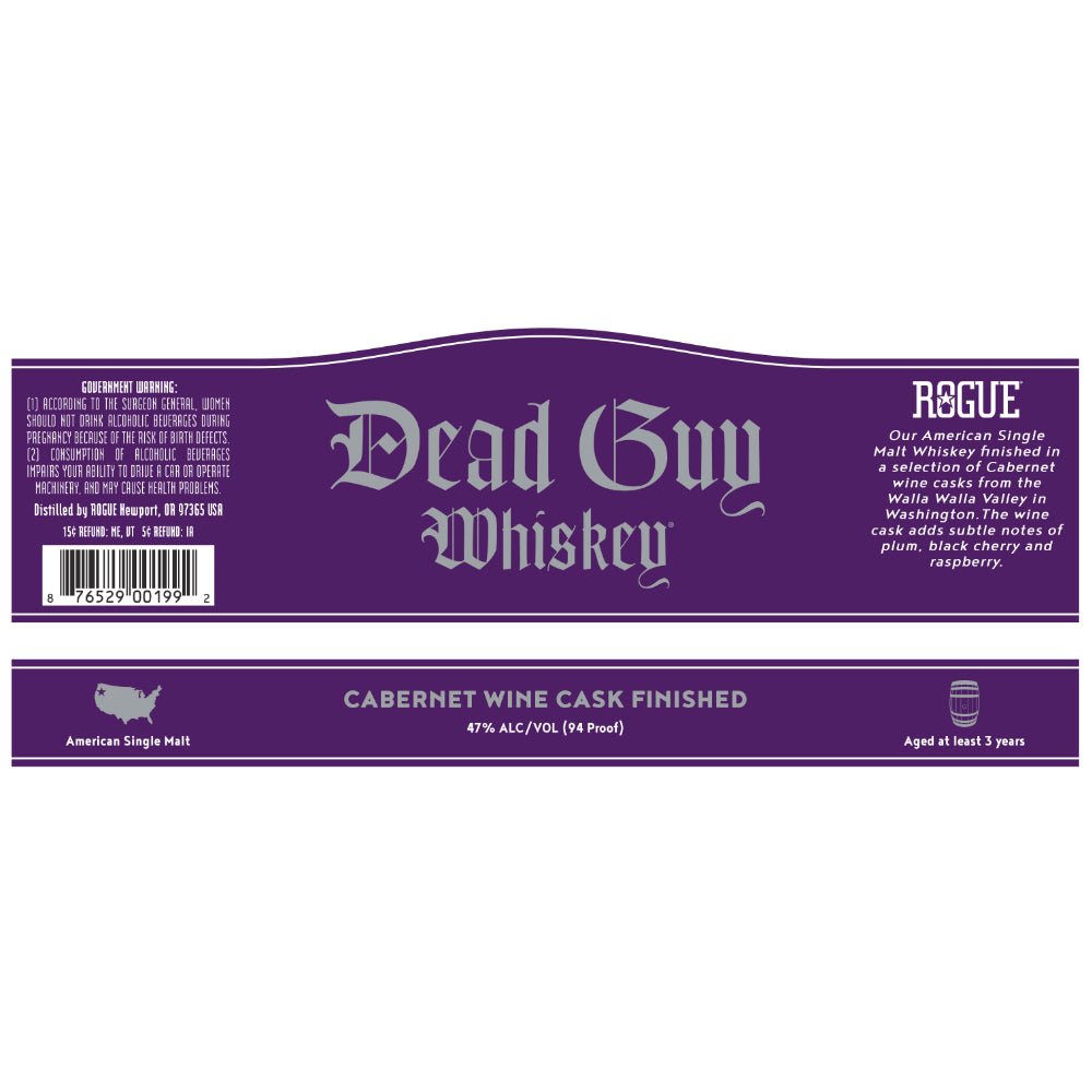 Dead Guy Cabernet Wine Cask Finished Whiskey American Whiskey Rogue   