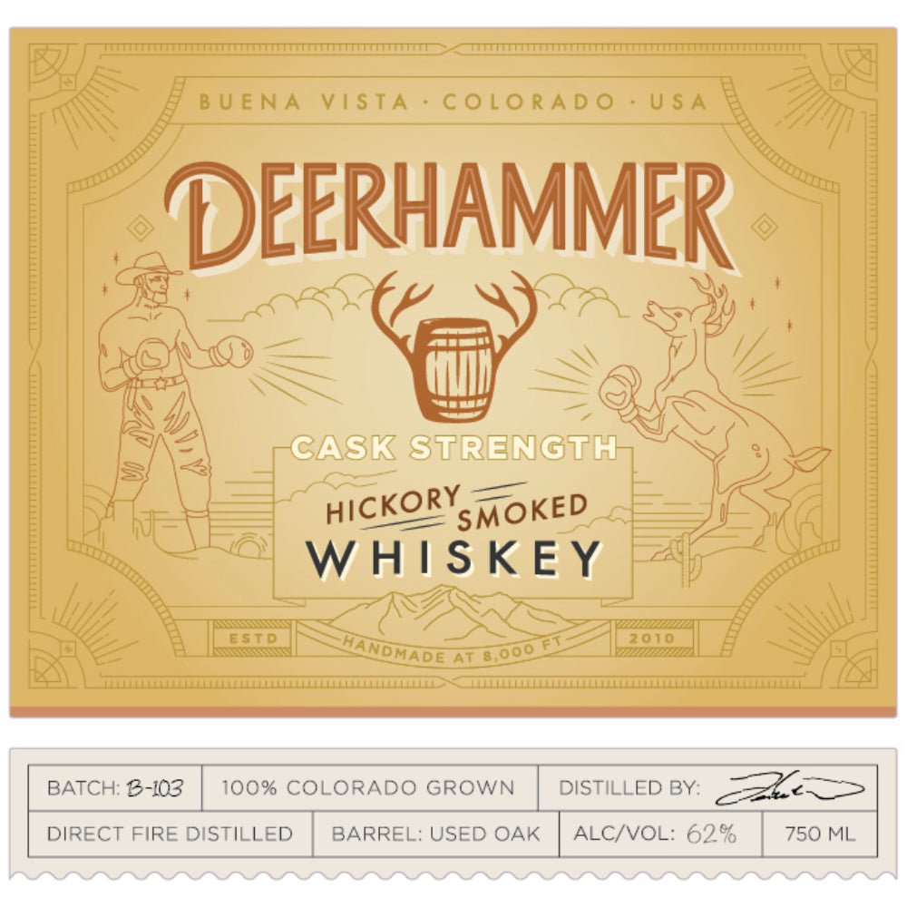 Deerhammer Cask Strength Hickory Smoked Whiskey Single Malt Whiskey Deerhammer   