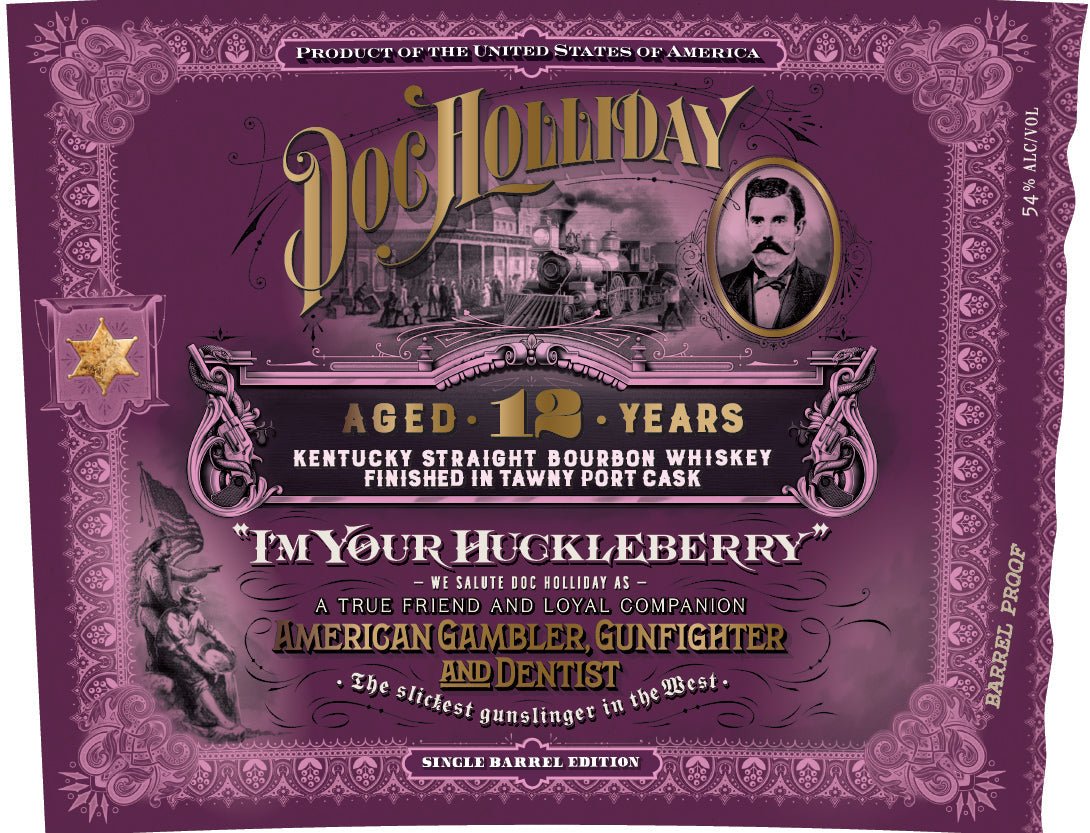 Doc Holliday Aged 12 Years Kentucky Straight Bourbon Whiskey Finished in Tawny Port Cask Single Barrel - BuyMyLiquor