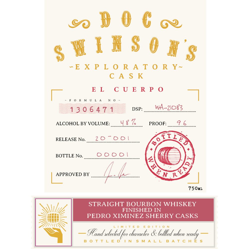 Doc Swinson’s Exploratory Cask El Cuerpo Straight Bourbon Bourbon Doc Swinson's   
