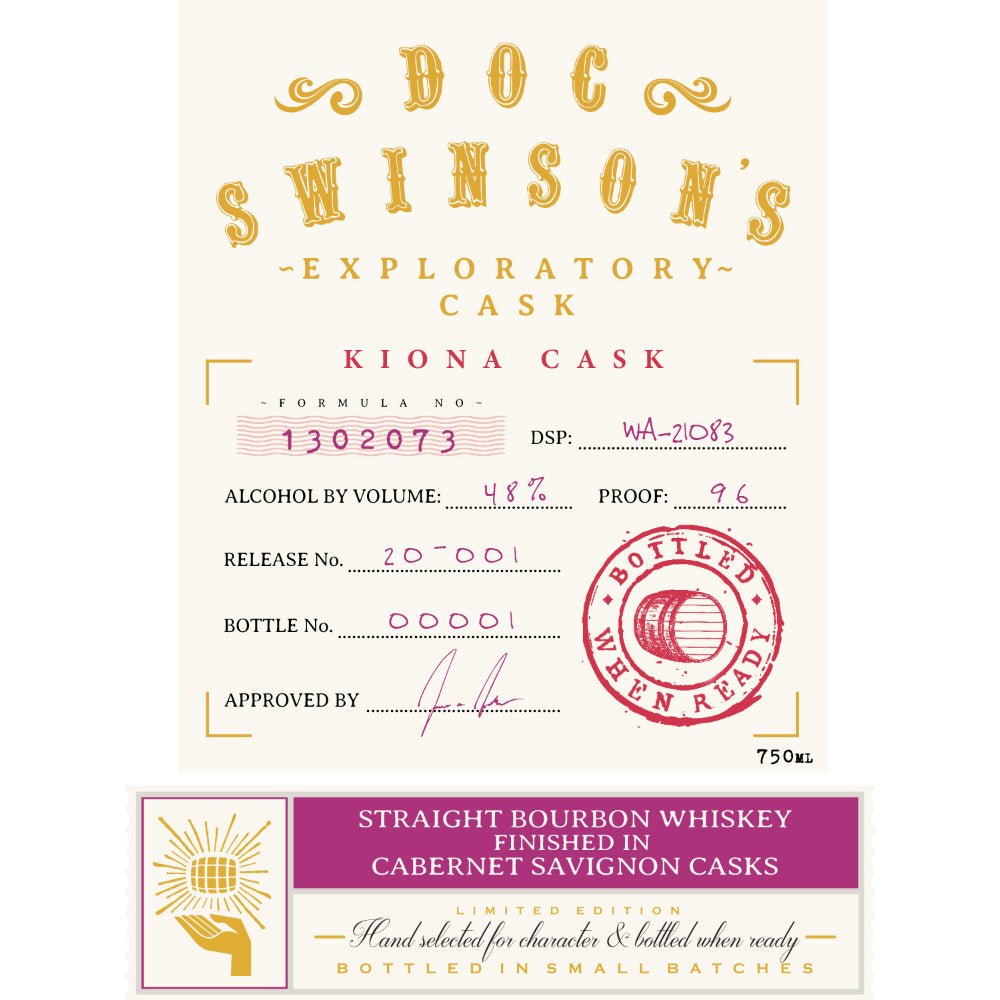 Doc Swinson’s Exploratory Cask Kiona Cask Straight Bourbon Bourbon Doc Swinson's   