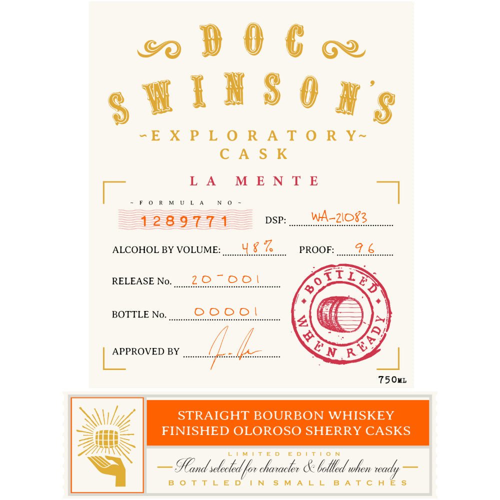 Doc Swinson’s Exploratory Cask La Mente Straight Bourbon Bourbon Doc Swinson's   