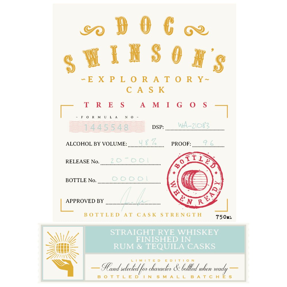 Doc Swinson’s Exploratory Cask Tres Amigos Straight Rye Rye Whiskey Doc Swinson's   