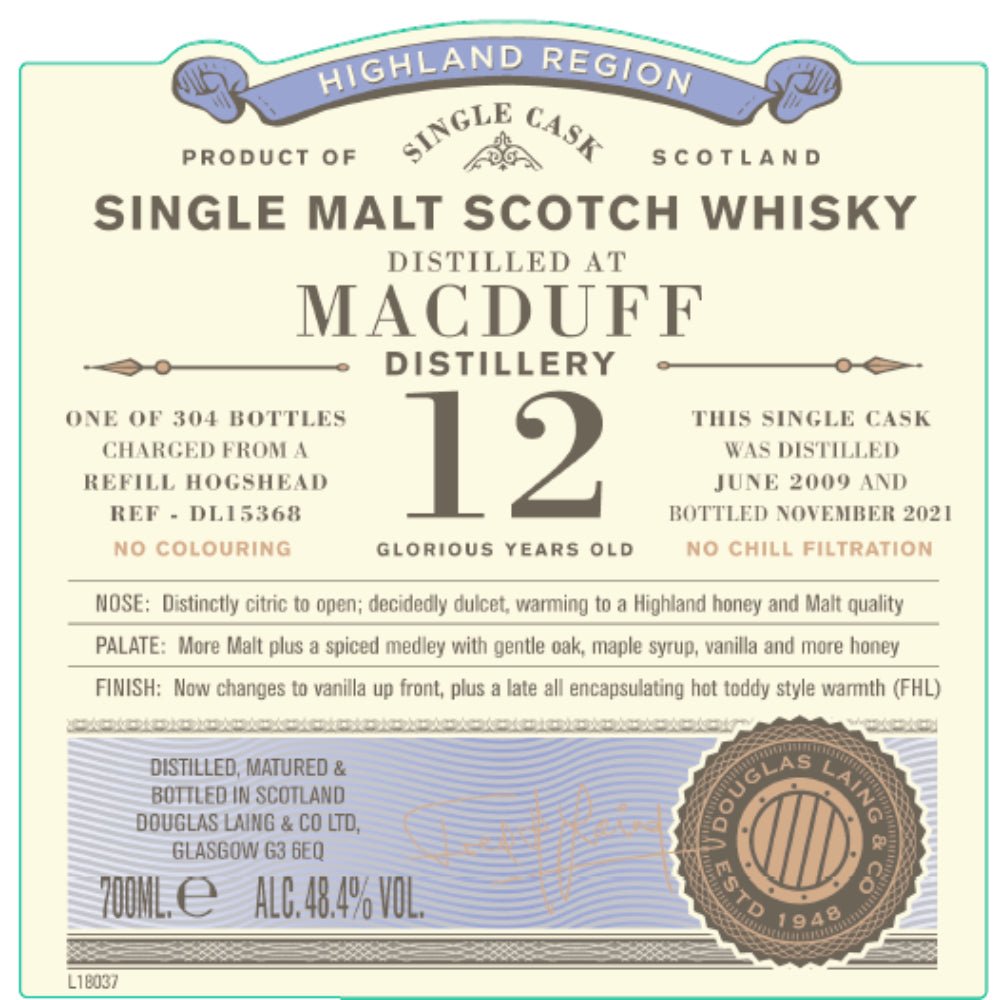 Douglas Laing Old Particular 12 Year Old Macduff Scotch Douglas Laing   
