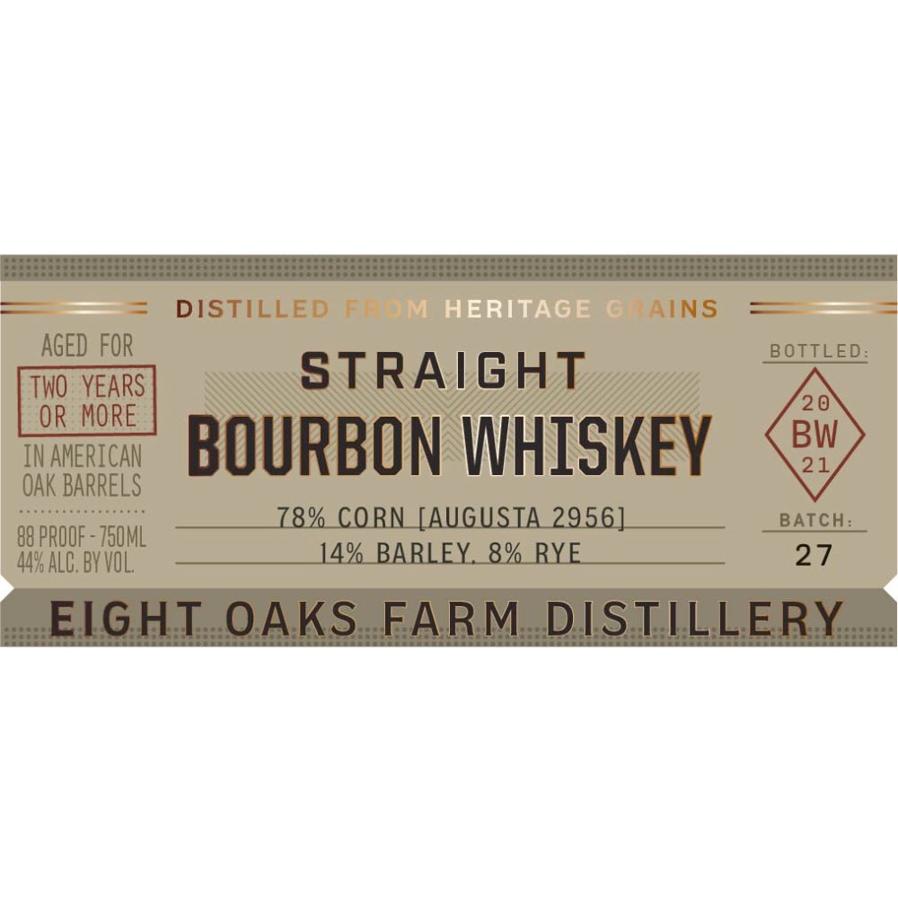 Eight Oaks Straight Bourbon Bourbon Eight Oaks Farm Distillery   