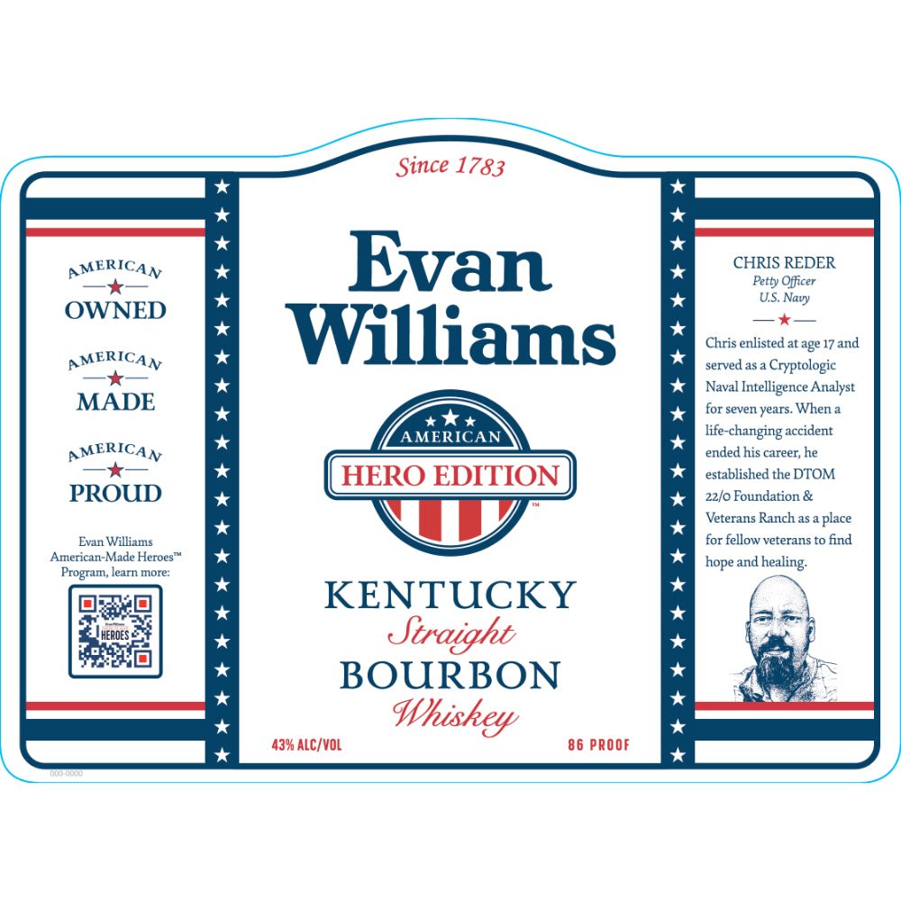 Evan Williams American Hero Edition Chris Reder Bourbon Evan Williams   