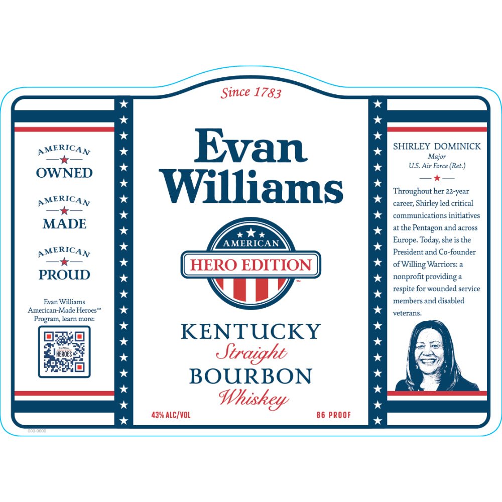 Evan Williams American Hero Edition Shirley Dominick Bourbon Evan Williams   