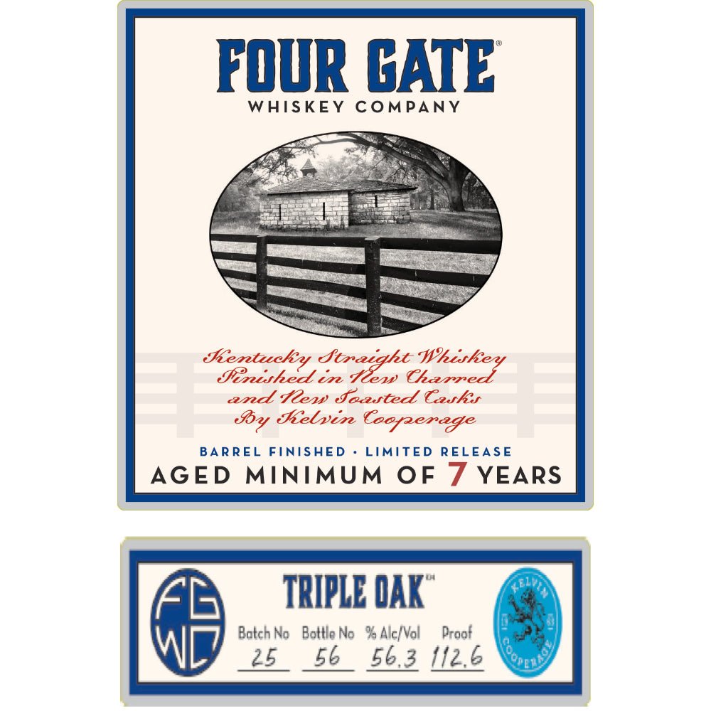 Four Gate 7 Year Old Triple Oak Straight Whiskey Straight Whiskey Four Gate Whiskey Company   